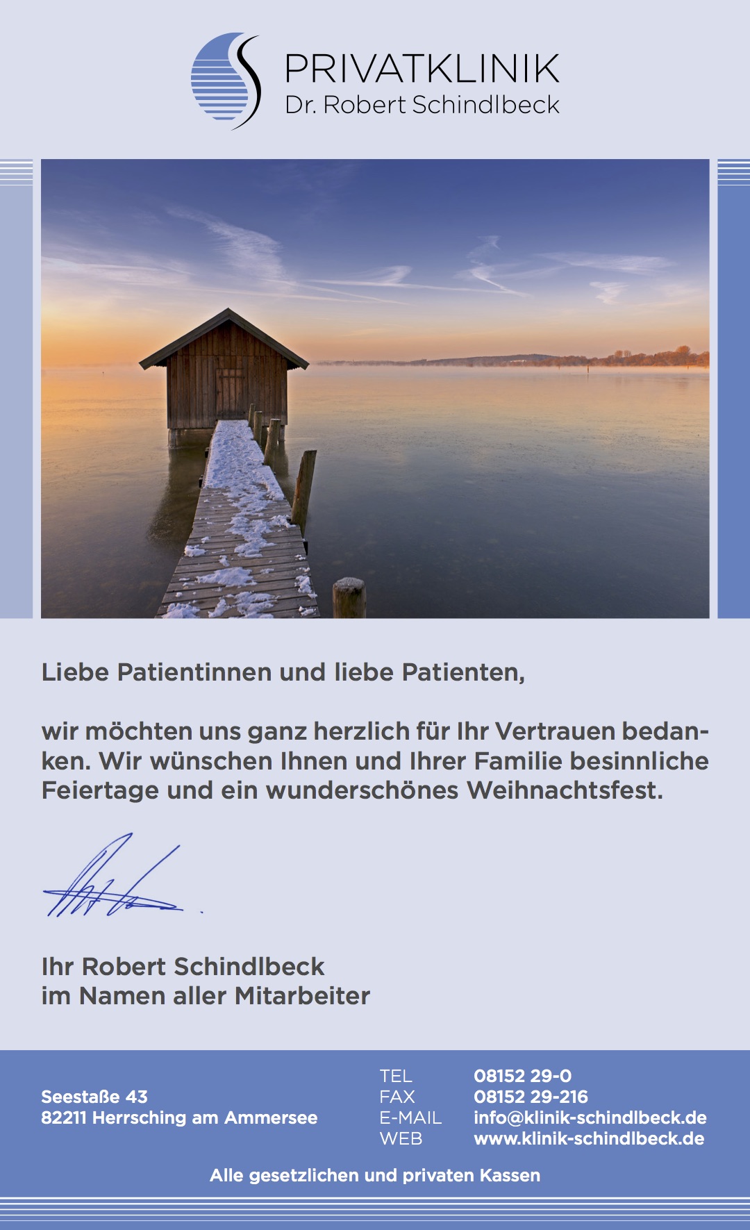 Klinik Dr. Robert Schindlbeck - Herrsching Am Ammersee: Weihnachtsgruß ...